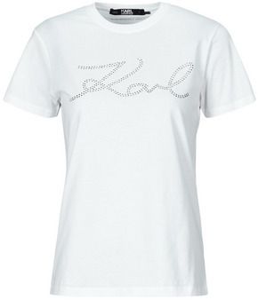 Tričká s krátkym rukávom Karl Lagerfeld  rhinestone logo t-shirt