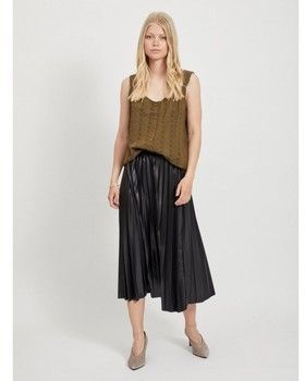 Sukňa Vila  Nitban Midi Skirt - Black