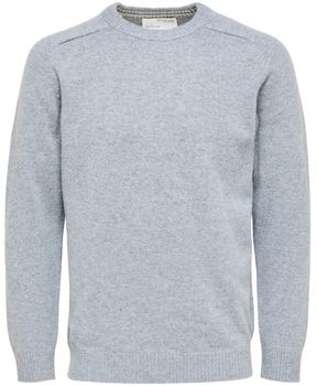 Svetre Selected  Wool Jumper New Coban - Medium Grey Melange