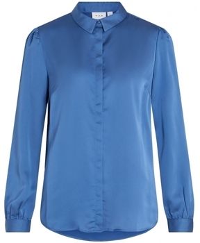 Blúzka Vila  Camisa Ellette Satin L/S - Federal Blue