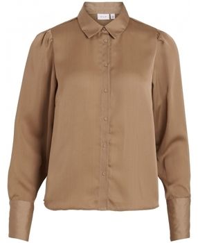Blúzka Vila  Shirt Renny L/S - Walnut