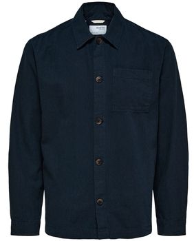Košele s dlhým rukávom Selected  Noos Linen Overshirt - Sky Captain