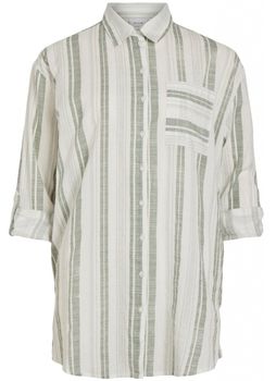 Blúzka Vila  Shirt Etni New Long - Cloud Dancer