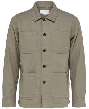 Košele s dlhým rukávom Selected  Brody Linen Shirt - Vetiver