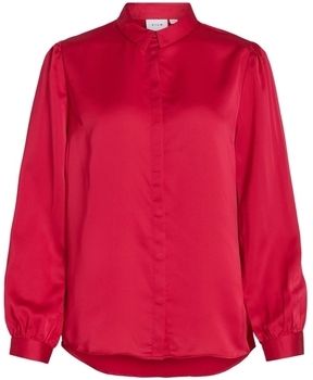 Blúzka Vila  Noos Ellette Satin Shirt - Love Potion