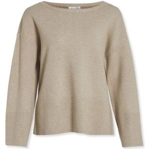 Svetre Vila  Cassie Boatneck Knit L/S - Natural Melange