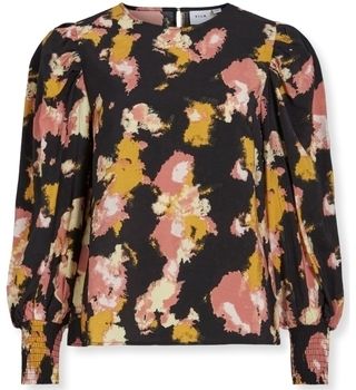 Blúzka Vila  Top Dortea L/S - Black/Old Rose