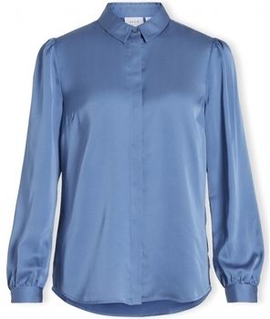 Blúzka Vila  Noos Shirt Ellette Satin - Coronet Blue