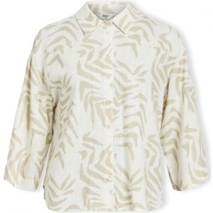 Blúzka Object  Emira Shirt L/S - Sandshell/Natural