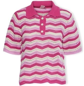 Blúzka Y.a.s  YAS Furo Knit S/S - Birch/Pastel Lavender