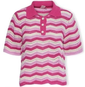 Blúzka Y.a.s  YAS Furo Knit S/S - Birch/Pastel Lavender