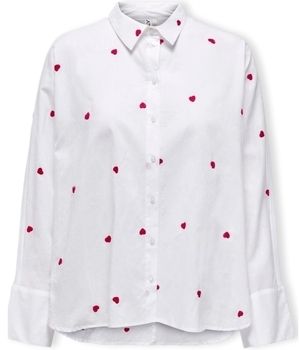 Blúzka Only  New Lina Grace Shirt L/S - Bright White/Heart