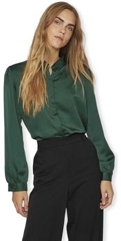 Blúzka Vila  Noos Ellette Satin Shirt L/S - Pineneedle