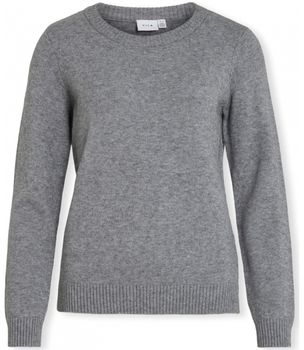 Svetre Vila  Noos Ril O-Neck L/S - Medium Grey