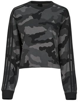 Mikiny adidas  Essentials 3-Stripes Camo-Print Cropped Sweatshirt