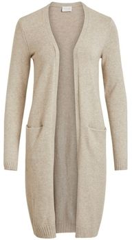 Kabáty Vila  Noos Ril Long Cardigan - Natural Melange