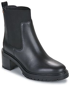 Polokozačky Tommy Hilfiger  FLAG MID HEEL LEATHER CHELSEA