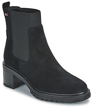 Polokozačky Tommy Hilfiger  FLAG MID HEEL SUEDE CHELSEA