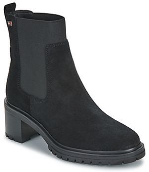Polokozačky Tommy Hilfiger  FLAG MID HEEL SUEDE CHELSEA