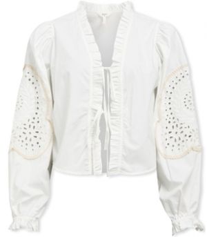 Blúzka Object  Noos Top Brodera L/S - White Sand