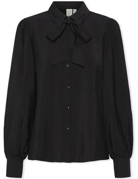 Blúzka Y.a.s  YAS Noos Pil LS Bow Shirt - Black