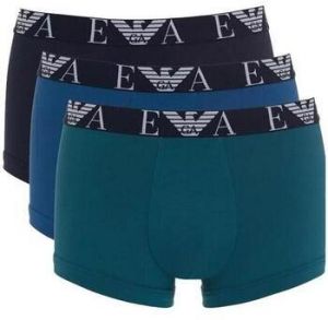 Boxerky Emporio Armani  Three Pack Logo Trunks Green/Blue/Black