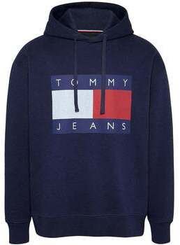Mikiny Tommy Jeans  Flag Badge Relaxed Hoodie Dark Night Navy Melange