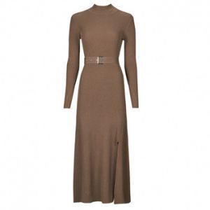 Dlhé šaty Karl Lagerfeld  LSLV BUCKLE BELT KNIT DRESS