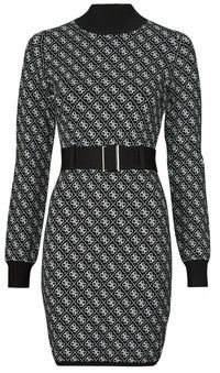 Krátke šaty Guess  LISE 4G LS BELTED DRESS SWTR