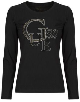 Tričká s dlhým rukávom Guess  LS RN GUESS STUDDED LOGO TEE
