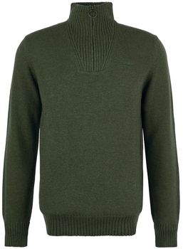 Svetre Barbour  Essential Wool Halp Zip Jumper - Mid Olive