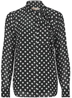 Blúzka MICHAEL Michael Kors  PARISIAN DOT BOW BLOUSE