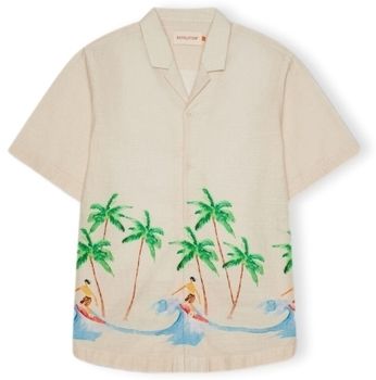 Košele s dlhým rukávom Rvlt Revolution  Cuban 3104 Shirt - Off White