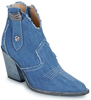 Polokozačky Fru.it  8575-944-CUOIO-GREZZO-JEANS-LAVATO