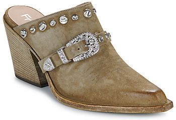 Šľapky Fru.it  8586-944-CUOIO-GREZZO-VELOUR-PLANET