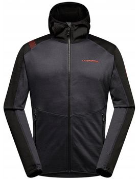 Flísové mikiny La Sportiva  Upendo Hoody M L67 900322 Carbon/Cherry Tomato
