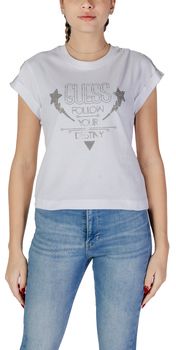 Tričká s krátkym rukávom Guess  SS CN SLEEVES STRASS W5RI06 I3Z14