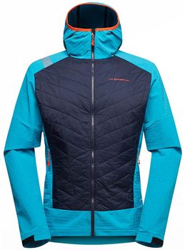 Flísové mikiny La Sportiva  Kap Hybrid Hoody M L73 643614 Deep Sea/Tropic Blue