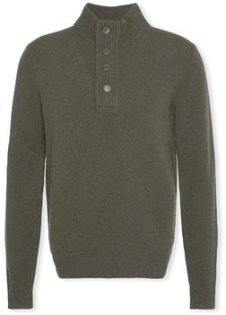 Svetre Barbour  Patch Half Zip Knit - Seaweed