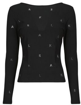 Tričká s dlhým rukávom Karl Lagerfeld  RHINESTONE KARL OPEN BACK LSLV
