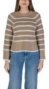 Svetre Vila  VICASIA L/S STRIPED SHORT KNIT TOP/PB 14103369
