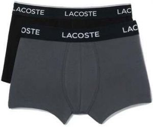 Boxerky Lacoste  2 Pack Cotton Stretch Logo Trunks Black/Dark Grey