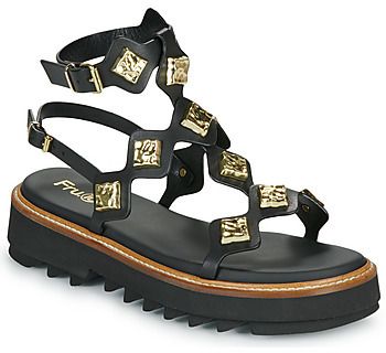 Sandále Fru.it  9169-100-HELGA-NERO-TEXANO-NERO