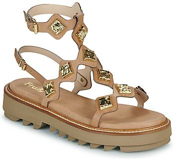 Sandále Fru.it  9169-100-HELGA-TAUPE-TEXANO-LEGNO