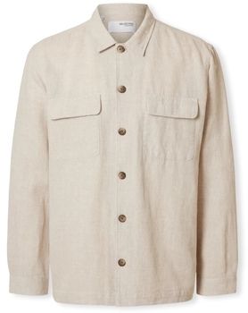 Košele s dlhým rukávom Selected  Noos Leroy Sun Shirt - Pure Cashmere