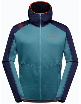 Flísové mikiny La Sportiva  Session Tech Hoody M L70 643642 Deep Sea/Hurricane