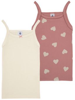 Tielka a tričká bez rukávov Petit Bateau  2 CHEMISES BRETELLES