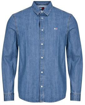 Košele s dlhým rukávom Tommy Jeans  RGLR FIT SHIRT MID BLUE