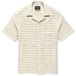 Košele s dlhým rukávom Portuguese Flannel  Drove Knit Shirt - Offwhite