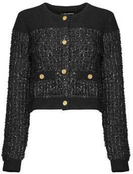 Vesty bez rukávov/Cardigany Karl Lagerfeld  BOUCLE KNIT CARDIGAN